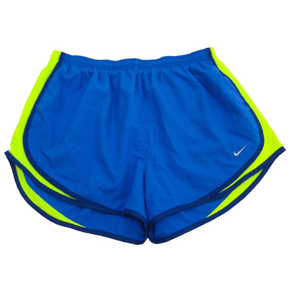 Nike Running Shorts Womens Medium Blue Lightweight Logo Drawstring Gym Fitness